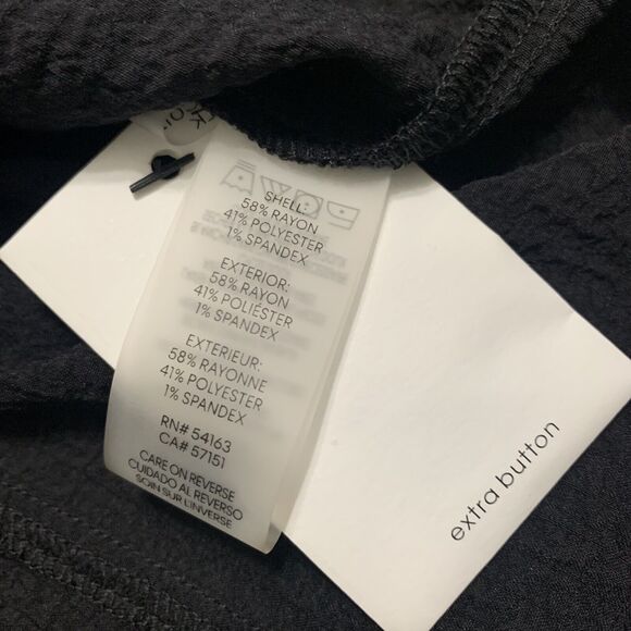 Calvin Klein Jacket Women Medium Black Button Closure Elastic Waist Comfy NWT - Picture 4 of 10